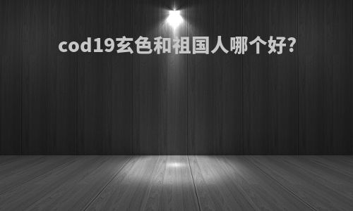 cod19玄色和祖国人哪个好?