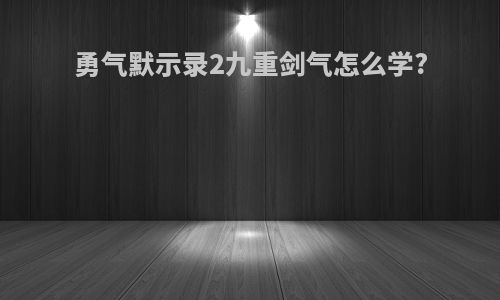 勇气默示录2九重剑气怎么学?