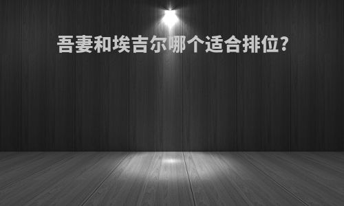 吾妻和埃吉尔哪个适合排位?