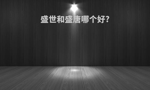 盛世和盛唐哪个好?