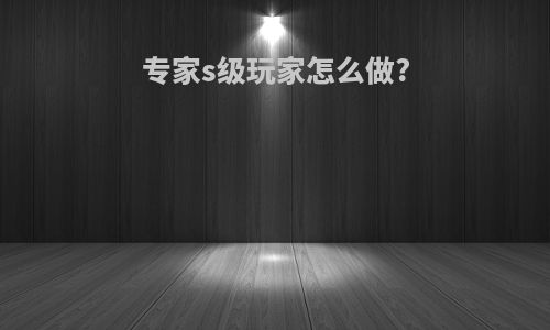 专家s级玩家怎么做?