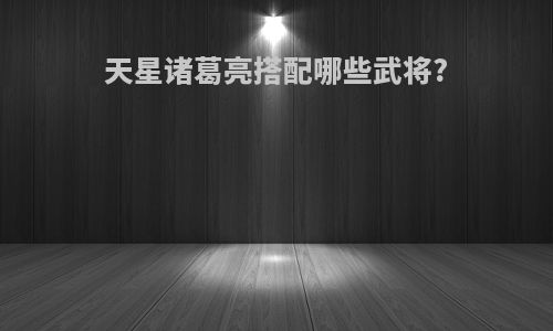 天星诸葛亮搭配哪些武将?