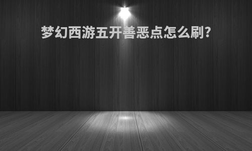 梦幻西游五开善恶点怎么刷?