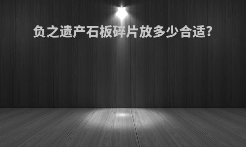 负之遗产石板碎片放多少合适?