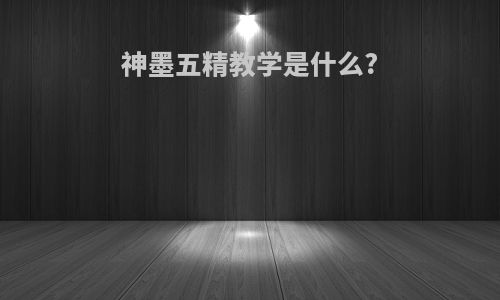 神墨五精教学是什么?