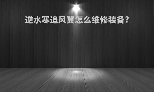 逆水寒追风翼怎么维修装备?