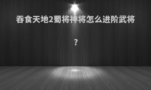 吞食天地2蜀将神将怎么进阶武将?