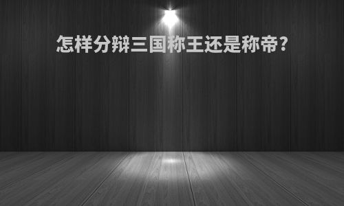 怎样分辩三国称王还是称帝?